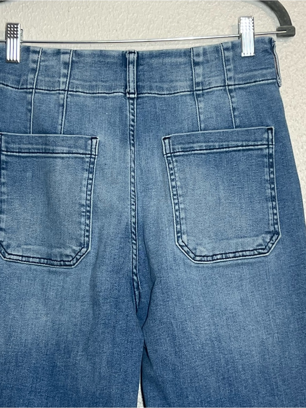 Anthropologie Maeve The Colette Cropped Wide-Leg Jeans Blue Denim Size 27 - Picture 6 of 13